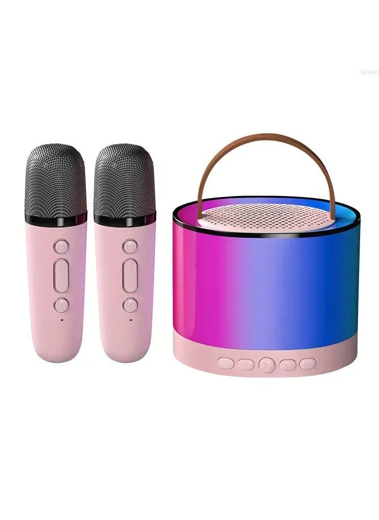 Wireless Bluetooth Speaker with Microphone, RGB Music Player Karaoke Machine for Home