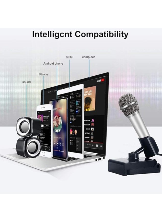 Mini Portable Vocal/Instrument Microphone For Mobile phone laptop Notebook Apple iPhone Sumsung Android With Holder Clip