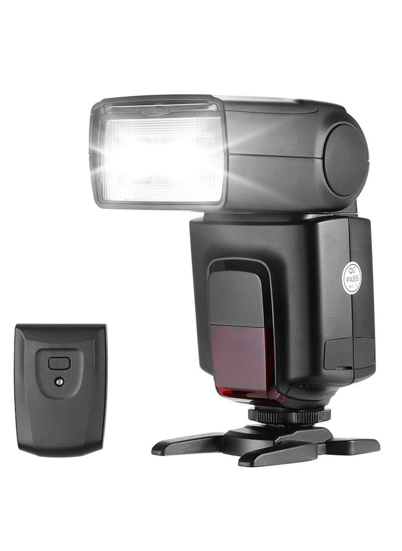 TT520ⅡUniversal On-Camera Flash Electronic Speedlite + AT-16 2.4G Wireless Trigger Transmitter Guide Number 33 S1 S2 Modes Replacement for Canon Nikon Pentax