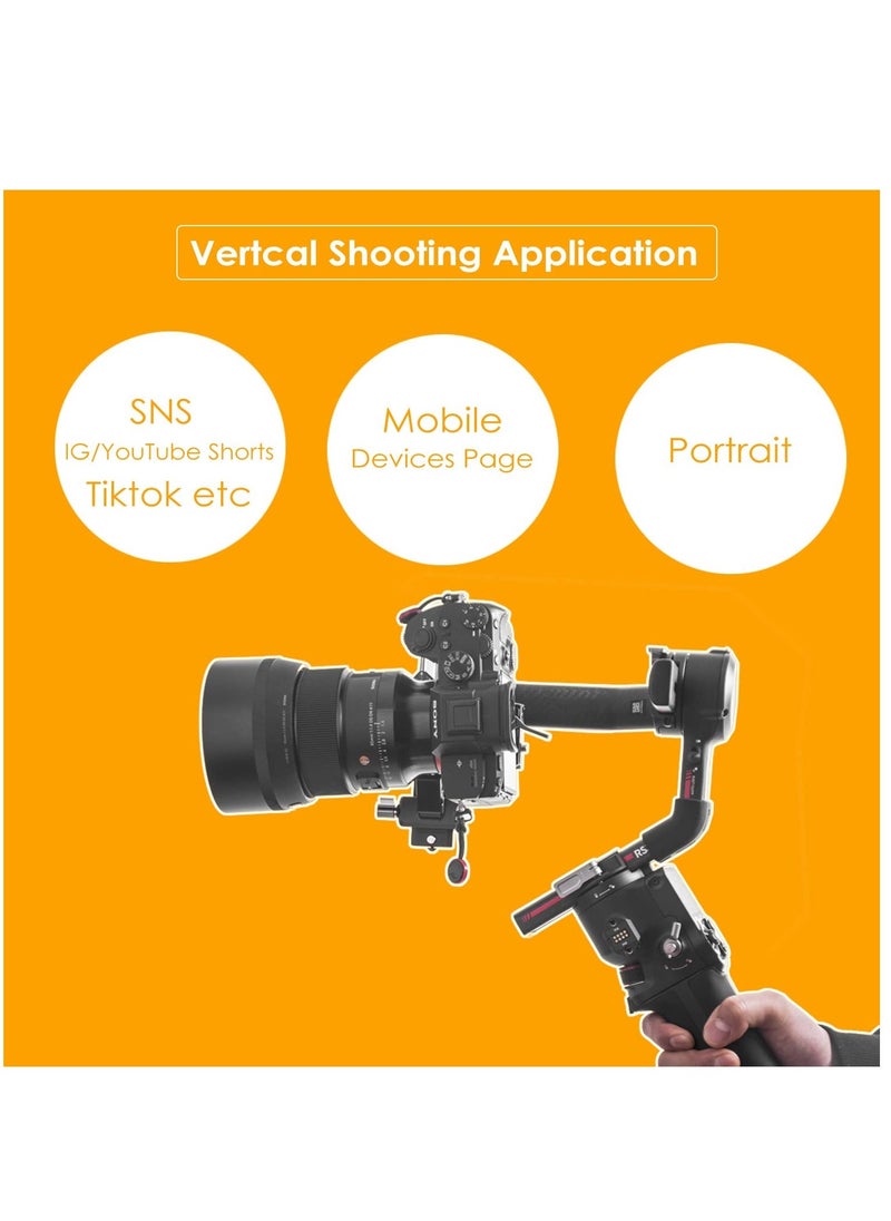 Vertical Camera Mount for DJI RS Series - Perfect for IG, YouTube Shorts & TikTok - Ideal for Stable Vertical Shooting