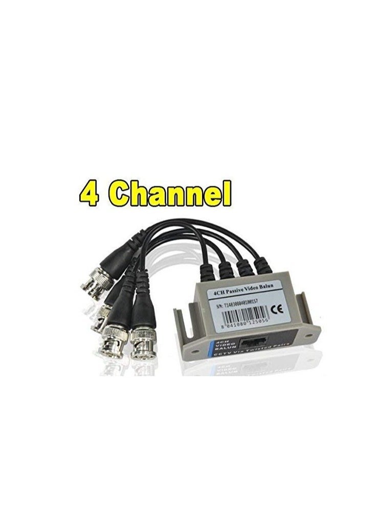 For New CCTV 4 Channel Passive UTP Transmitter Video Balun BNC Male To UTP RJ45 CAT5