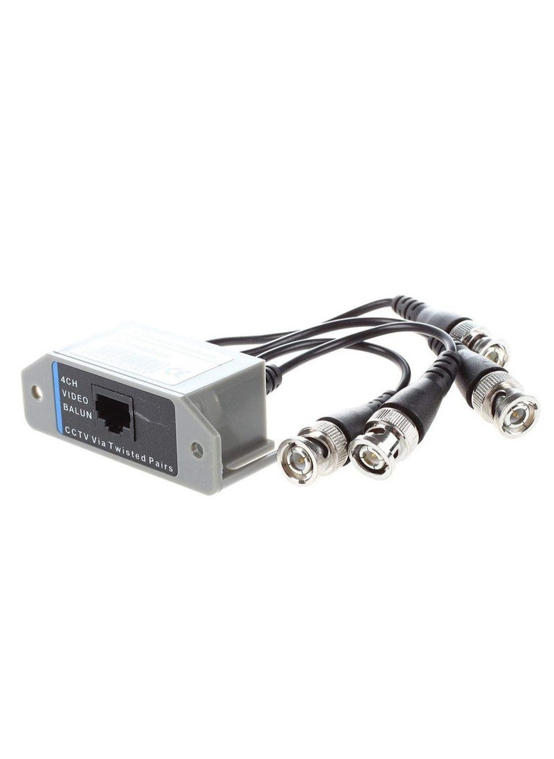 For New CCTV 4 Channel Passive UTP Transmitter Video Balun BNC Male To UTP RJ45 CAT5