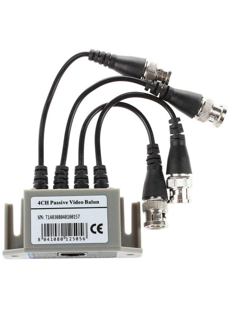 For New CCTV 4 Channel Passive UTP Transmitter Video Balun BNC Male To UTP RJ45 CAT5