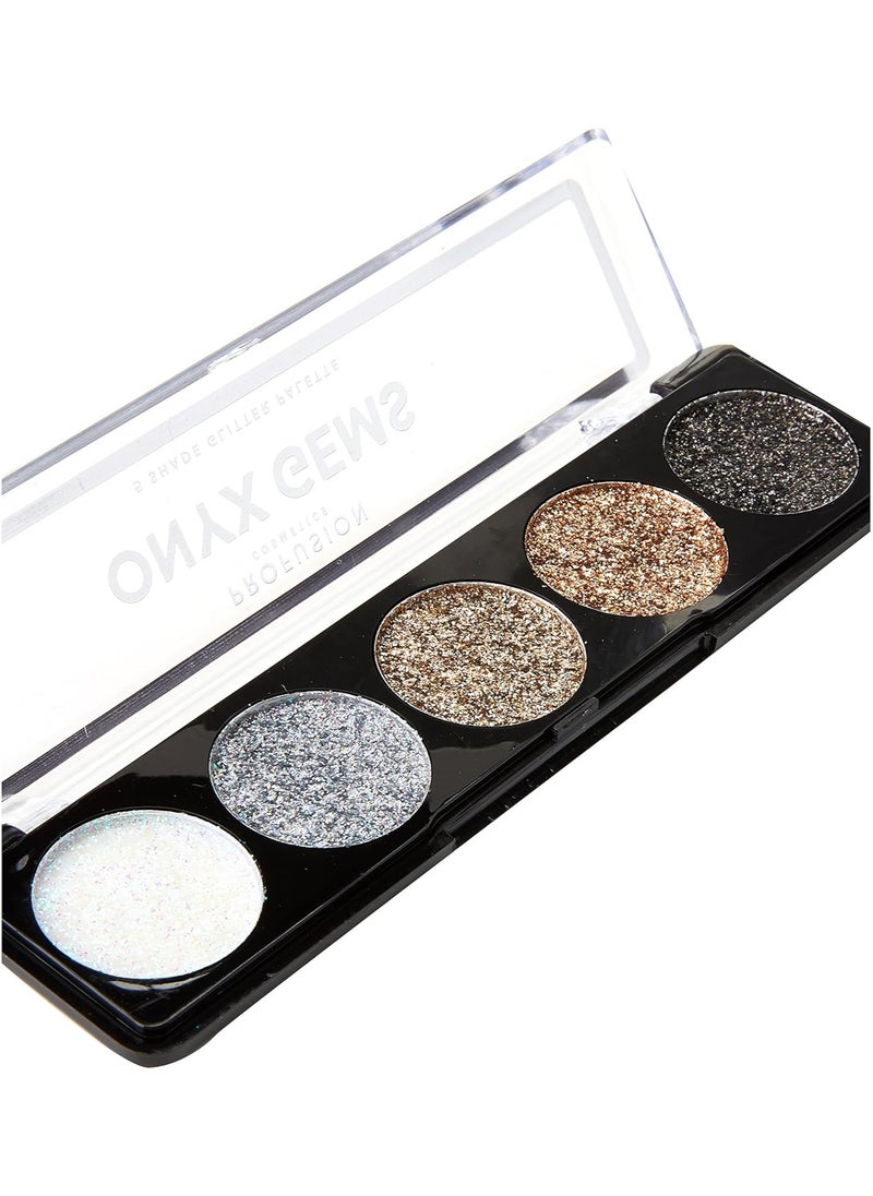 5 Shade Glitter Palette for Sparkle and Glam Get Dazzling Eyes with Must Have Glitter Palette Elevate Your Beauty Routine with Matte Glitter Eyeshadow Palette Onyx Gems