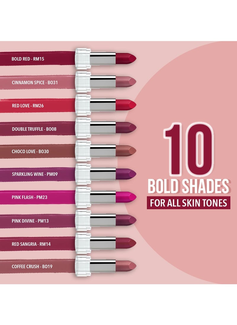 Matte Love Mini Lipsticks pack of 10 Long Lasting, Hydrating for Women, Soft Matte Finish, 13g