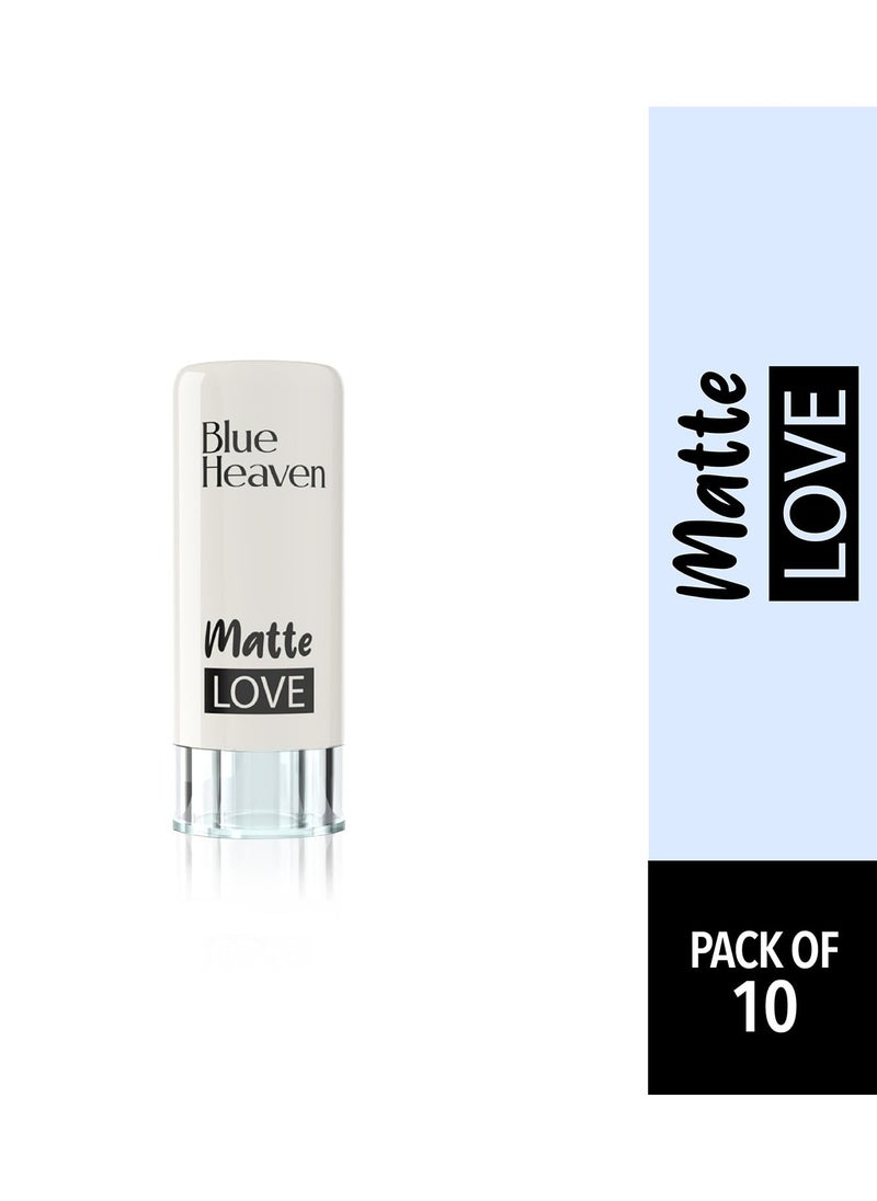 Matte Love Mini Lipsticks pack of 10 Long Lasting, Hydrating for Women, Soft Matte Finish, 13g