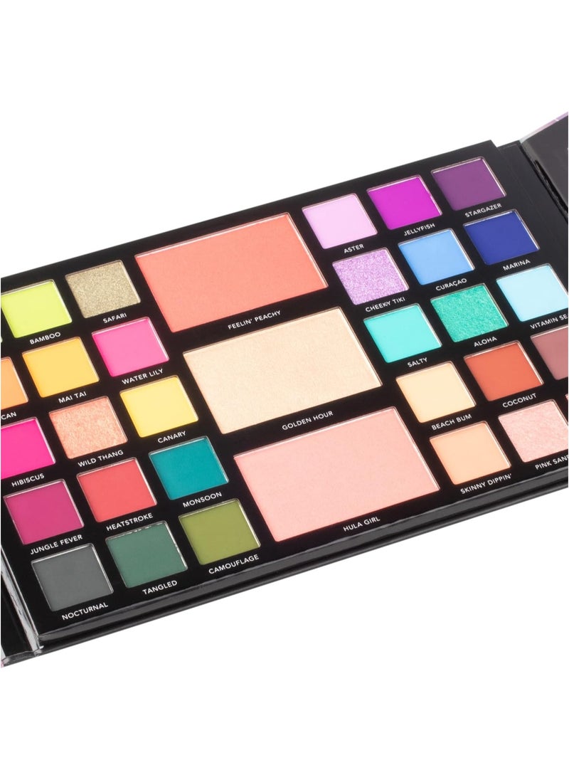 Lost In Paradise Hybrid Eyeshadow Palette Makeup Palette Bold Buttery Matte Foil Pigment Highlighter makeup Shimmer Blush Makeup Mirror Make Up Gift Set