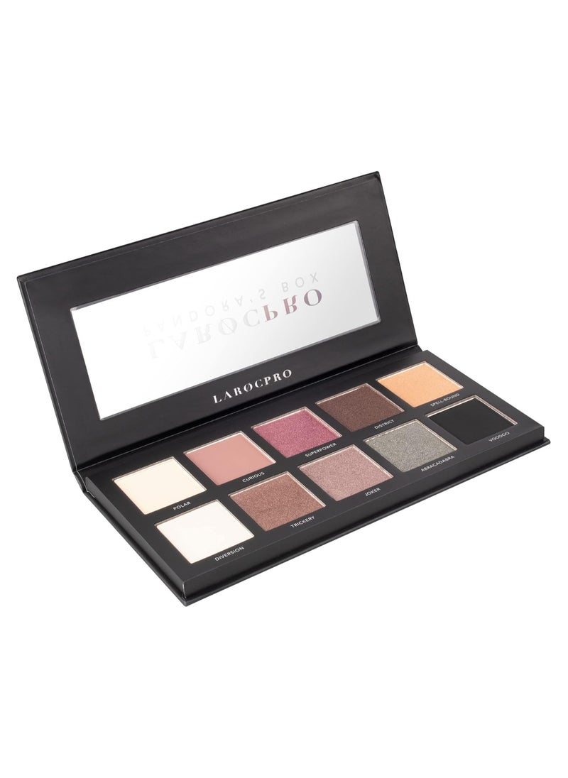 PRO Pandora's Box Eyeshadow Palette High Pigment Smokey Nude and Neutral Matte and Metallics Taupe Brown White Gold and Black Eyeshadow Eye Shadow Makeup Palette