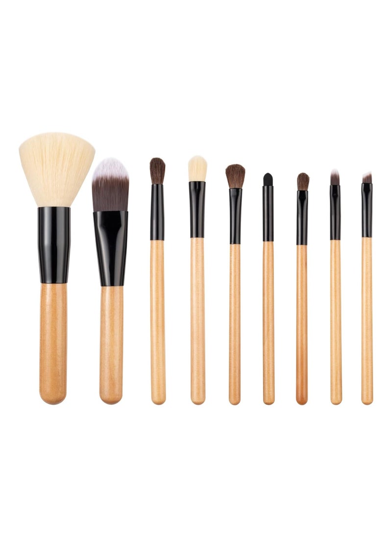 Smooth Coverage Makeup Brushes 9pcs Make Up Set Premium Synthetic Concealer Blush Liquid Powder and Cream Foundation Brush and Eye Makeup Brushes Make Up Brush Set