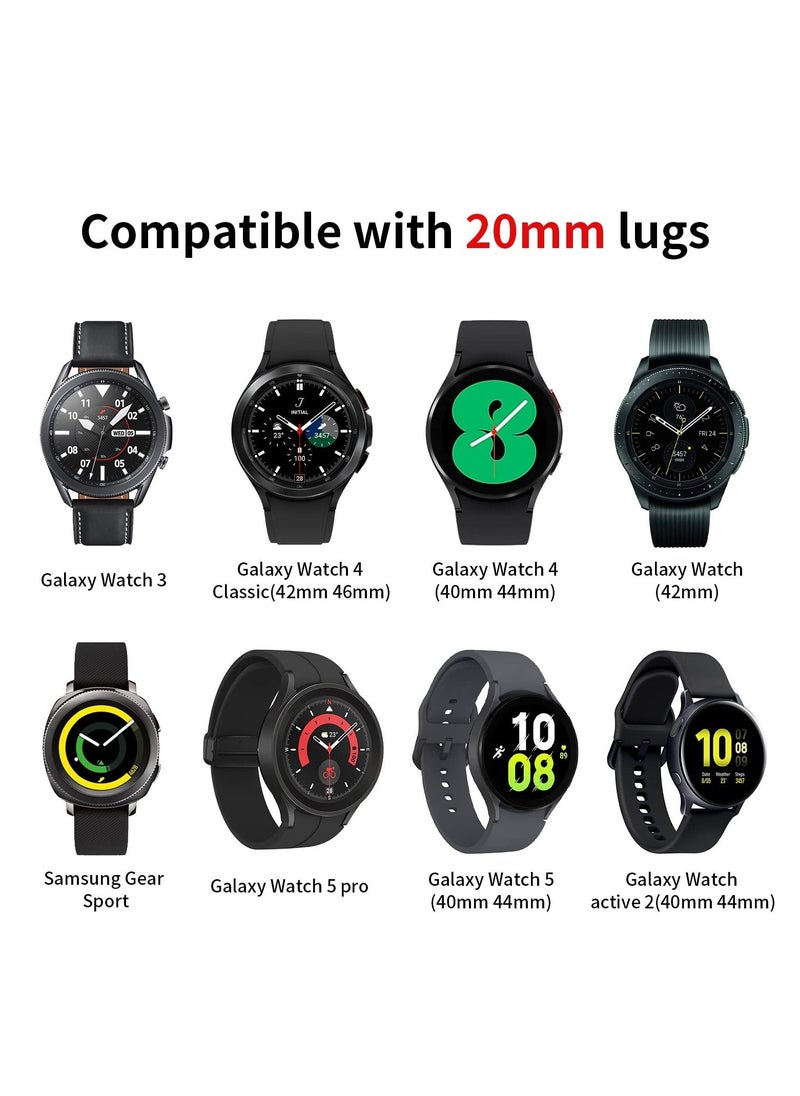 Bands for Samsung Galaxy Watch 6/5/4/5 Pro/6/4 Classic/Active 2/Active/Watch 3, 20mm Elastic Braided Nylon Loop Sport Strap for 40mm, 44mm, 45mm, 43mm, 47mm, 42mm, 46mm, and 41mm, Purple Starlight