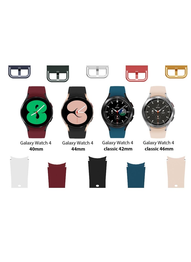 10 Pack Bands, Compatible for Samsung Galaxy Watch 5 Galaxy Watch 4 40mm 44mm / Galaxy Watch 4 Classic 42mm 46mm Band, Silicone Strap with Colorful Buckle for Galaxy Watch 5 Pro 45mm Women Men