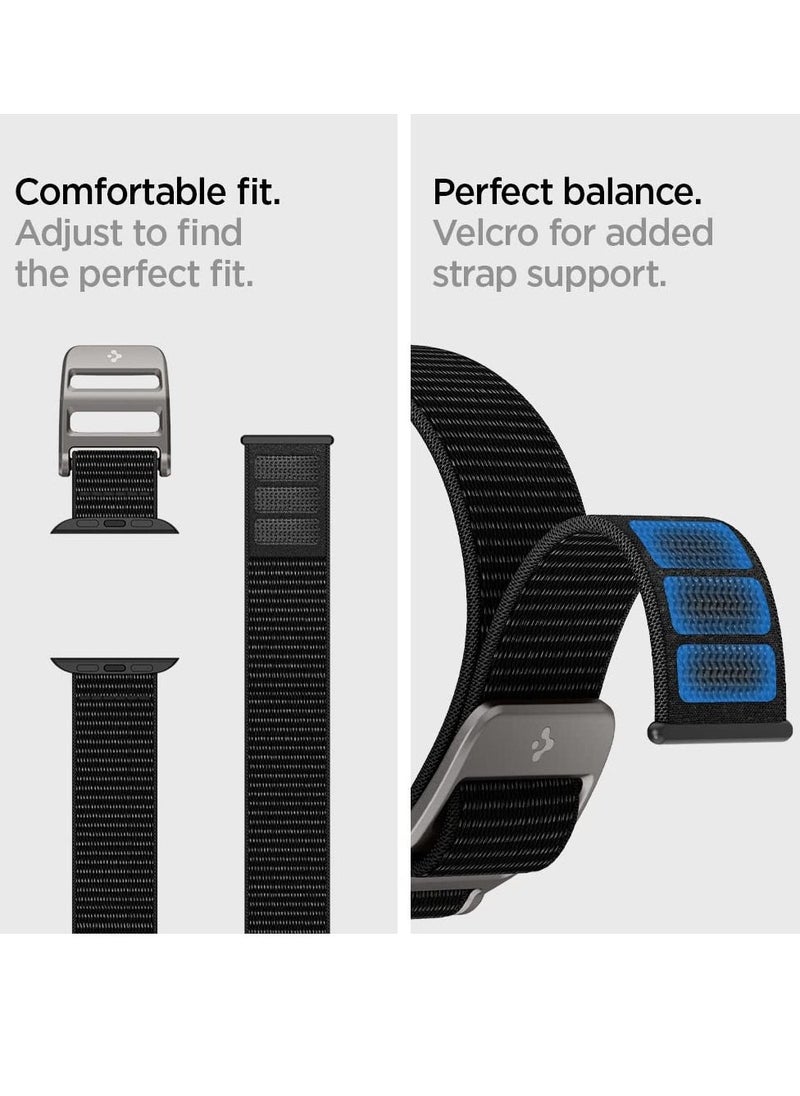 Designed for Apple Watch Band Adjustable Velcro Sport Solo Loop Band Strap for Apple Watch Ultra2 Apple Watch Ultra 49mm Series 9 8 SE27 6 SE 5 4 3 2 1 45mm 44mm 42mm Black