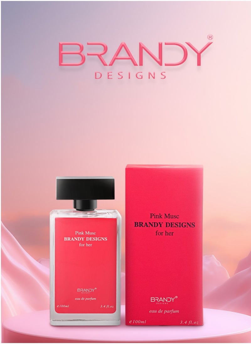 Brandy Designs PINK MUSC 100ml  -Elegant Fragrance-Perfume For Women-Enjoy an Exclusive Special Gift