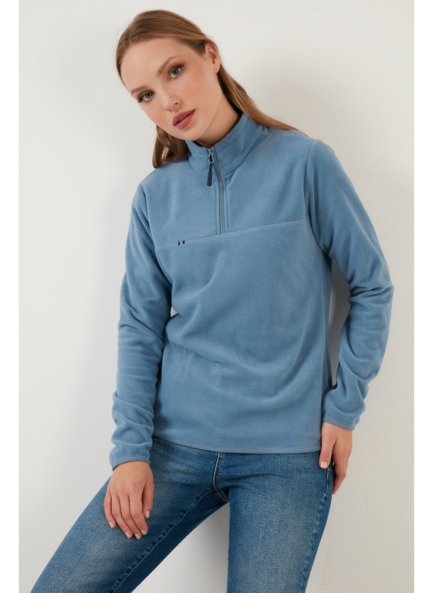 Soft Textured Half Zipper Stand Collar Polar Women's Fleece 5907000