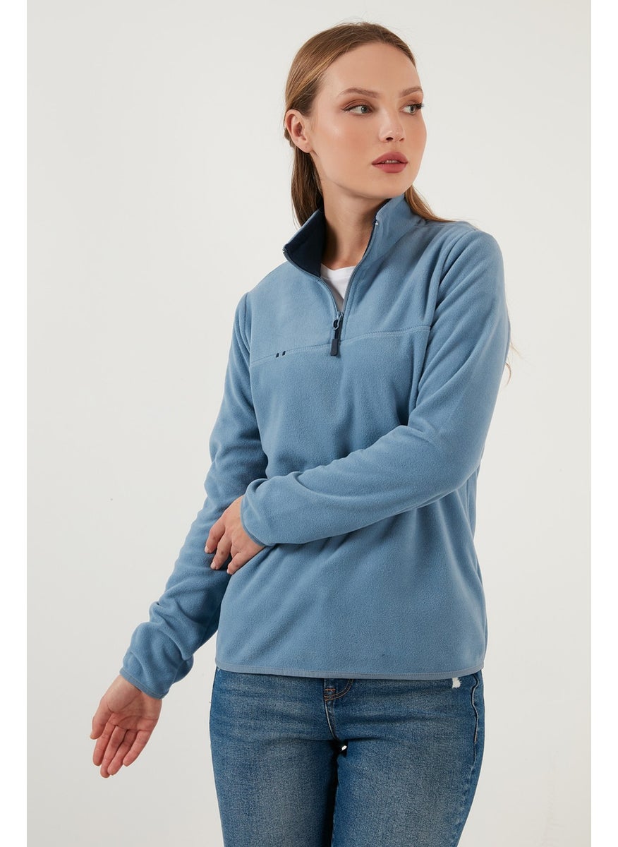 Soft Textured Half Zipper Stand Collar Polar Women's Fleece 5907000