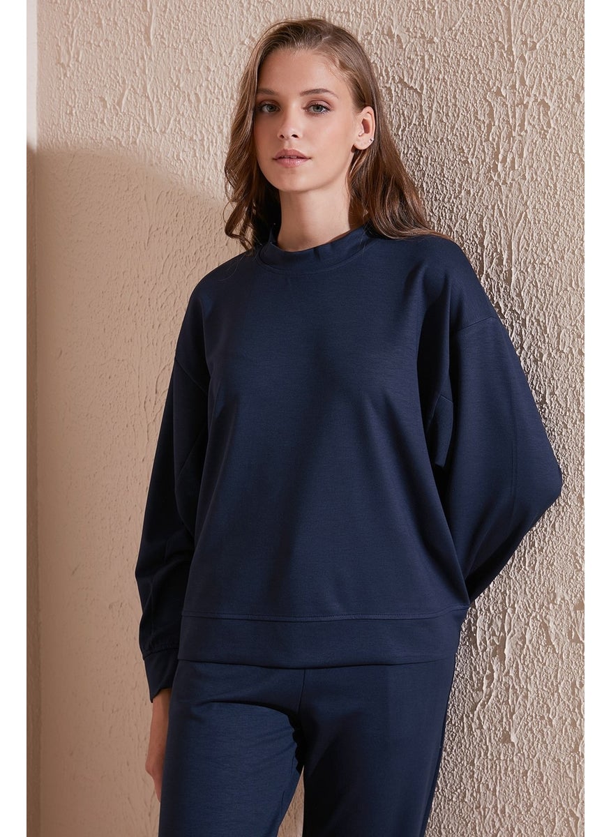 Stretch Crew Neck Oversize Fit Scuba Sweat