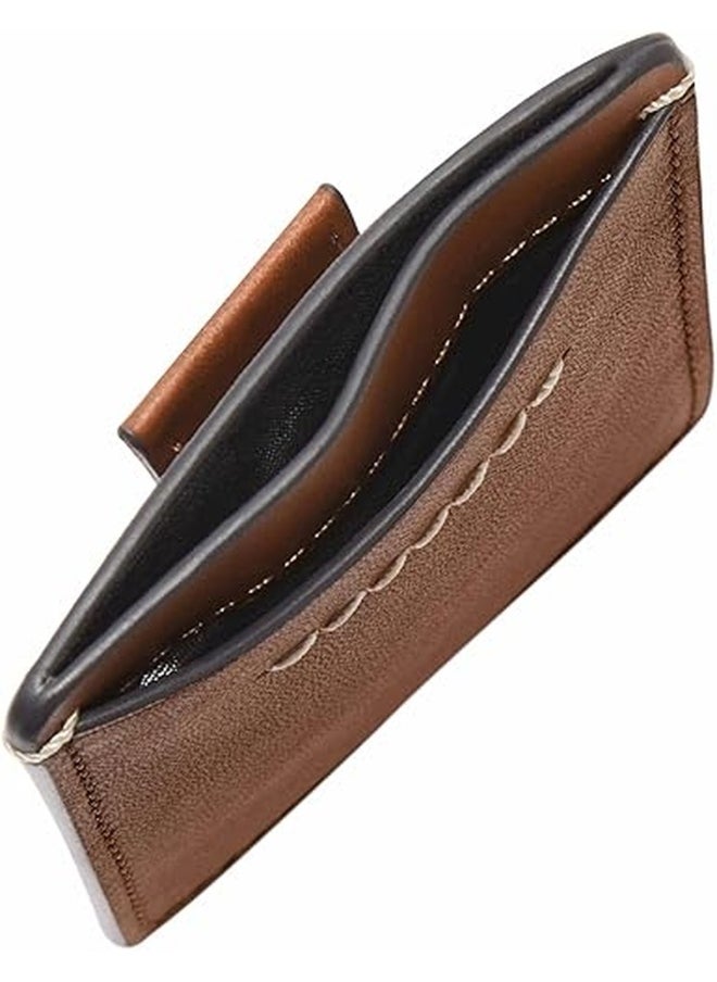 Fossil Men's Leather Minimalist Card Case Front Pocket Wallet