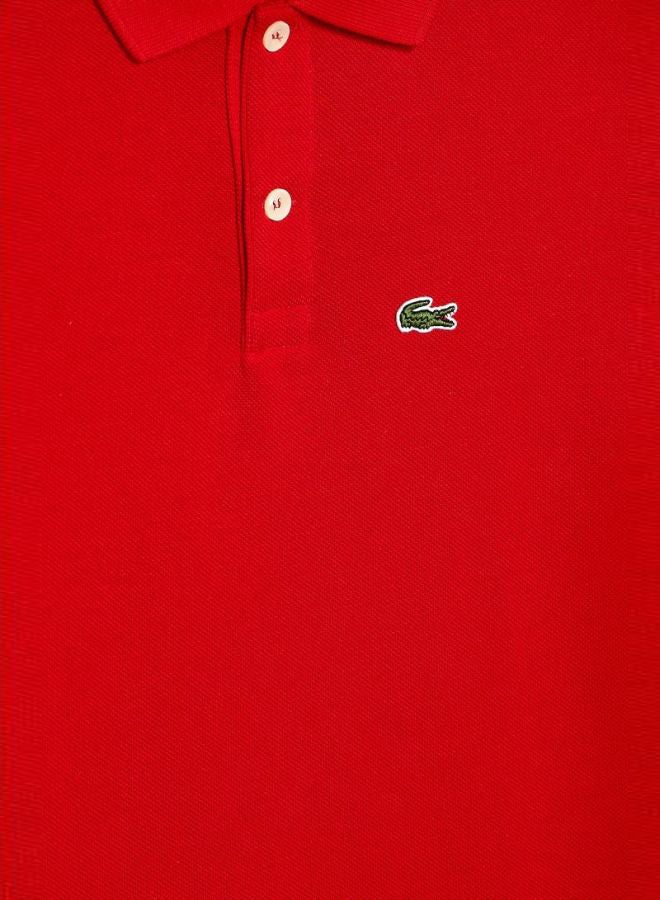 Ribbed Sleeve Polo Red