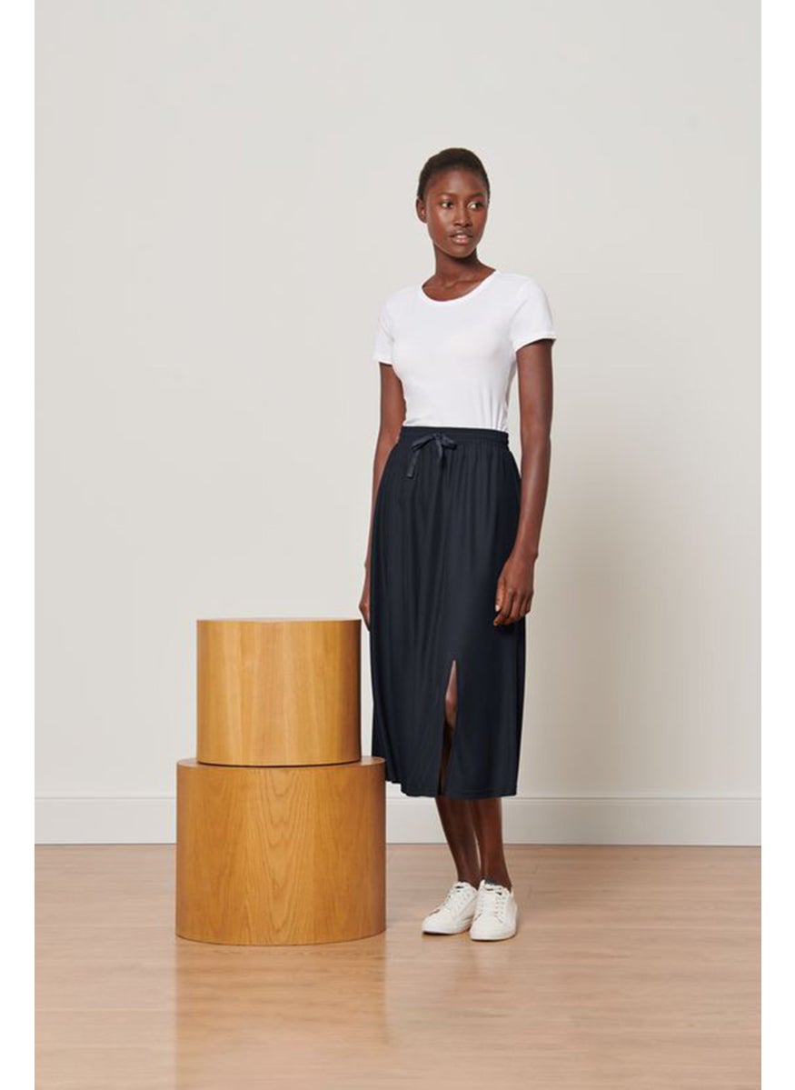 Women Plain A line Skirt, Navy