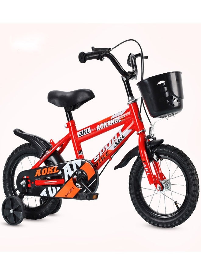 Kids’ 14-Inch Sport Bike with Basket and Training Wheels