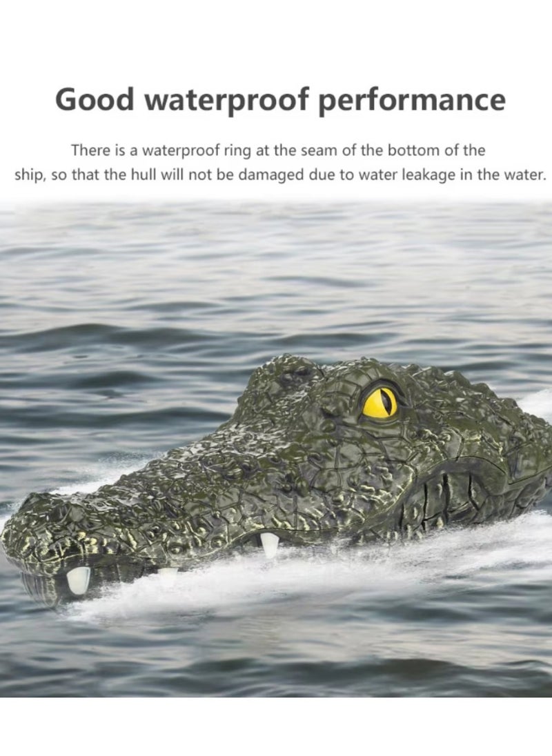 RC Boat Electric Racing Boat, 2.4G High-Speed Simulation Remote Control Alligator Head, Waterproof Prank Toys For Pools And Lakes, Floating Crocodile Head Simulation Crocodile Head