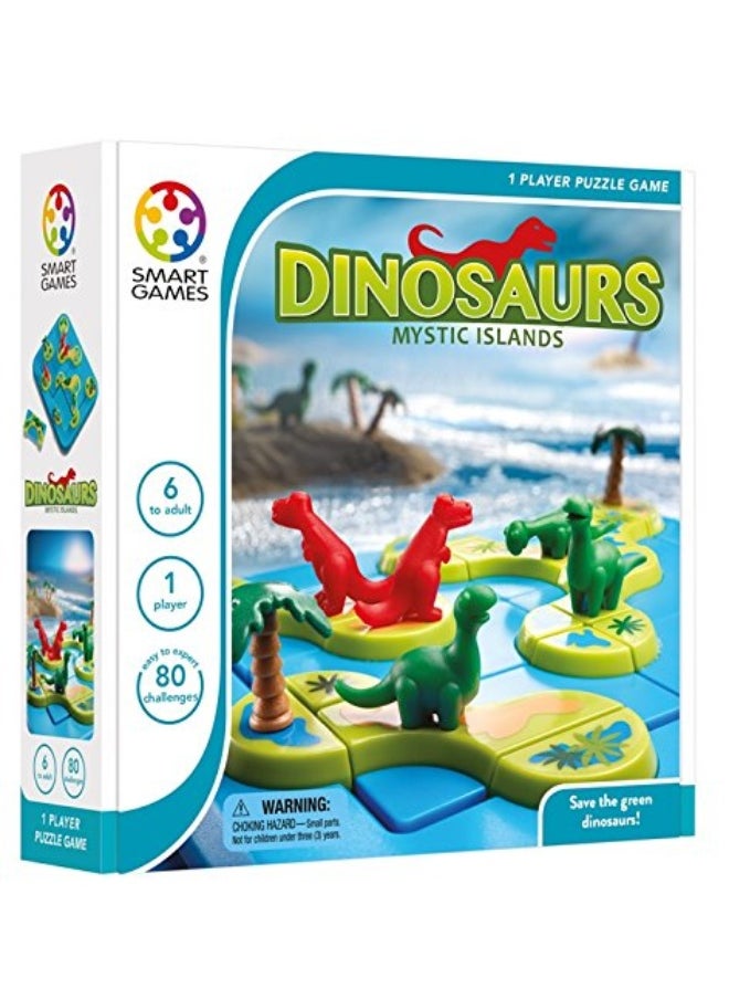 SmartGames Dinosaurs: Mystic Islands Board Game, a Fun, STEM Focused Prehistoric Brain Game and Puzzle Game for Ages 6 and Up