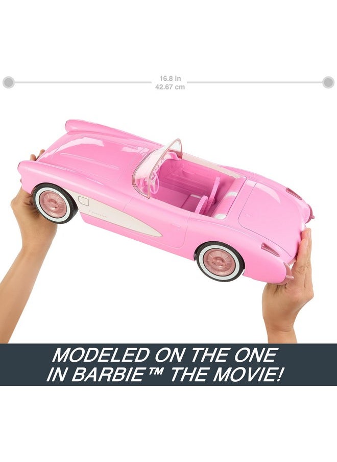 Barbie Rc Corvette From Barbie The Movie, Full-Function Remote-Control Toy Car Holds 2 Barbie Dolls