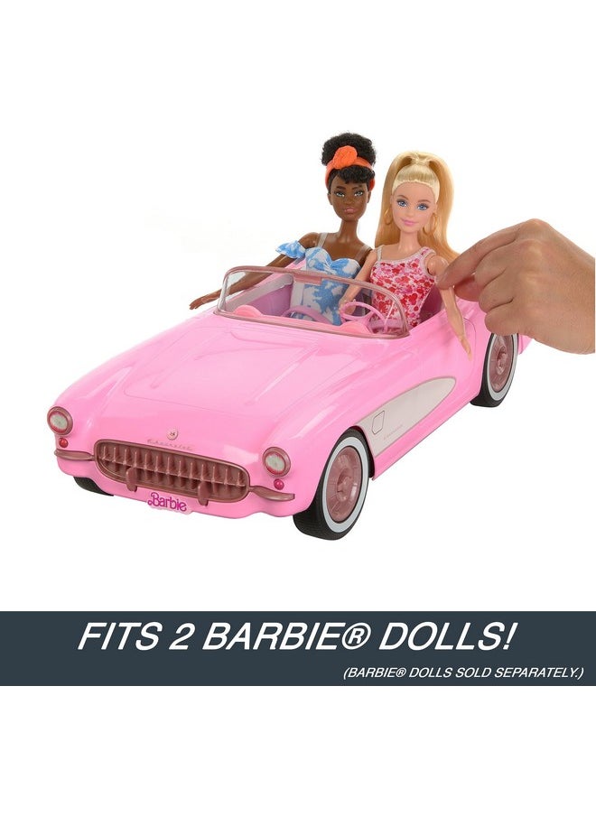 Barbie Rc Corvette From Barbie The Movie, Full-Function Remote-Control Toy Car Holds 2 Barbie Dolls