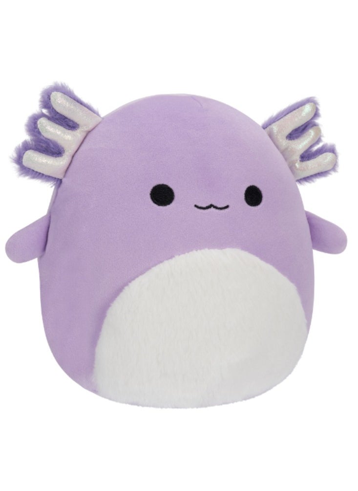 7.5 inch Little Plush Monica the Purple Axolotl with Fuzzy Belly Officially Licensed Kellytoy Plush Toy Colorful Soft Gift for Kids Girls & Boys Washable Squishy Stuff Toy Multicolor All Age