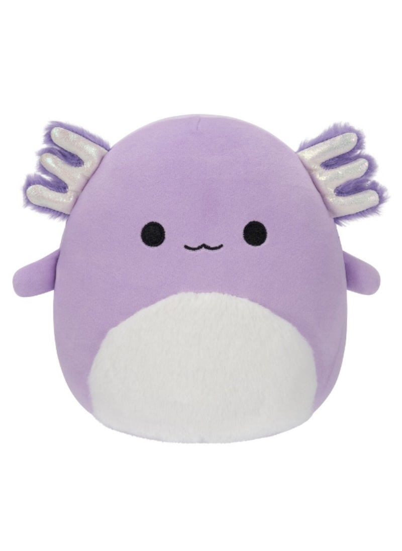 7.5 inch Little Plush Monica the Purple Axolotl with Fuzzy Belly Officially Licensed Kellytoy Plush Toy Colorful Soft Gift for Kids Girls & Boys Washable Squishy Stuff Toy Multicolor All Age