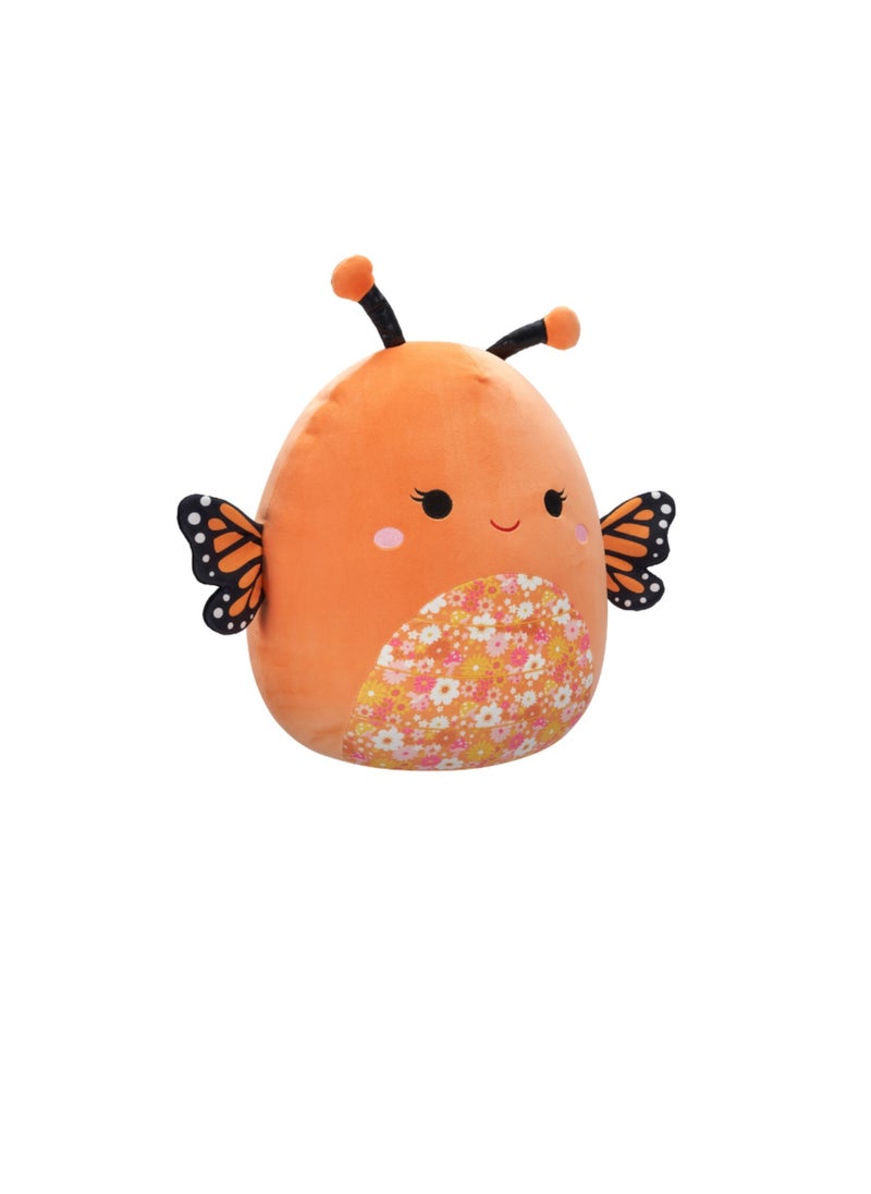 16 inch Large Plush Mony Orange Monarch Butterfly with Floral Belly Officially Licensed Kellytoy Plush Toy Colorful Soft Gift for Kids Girls & Boys Washable Squishy Stuff Toy Multicolor All Age