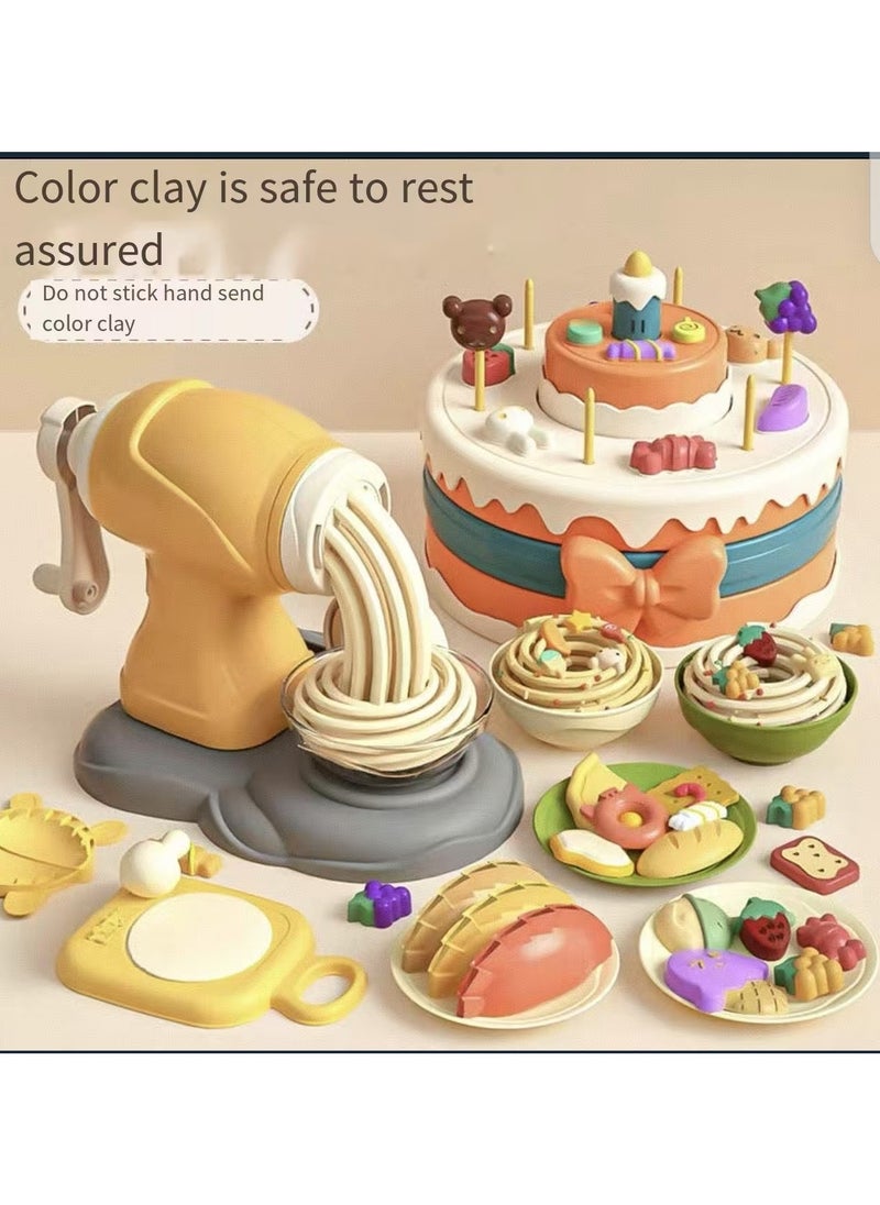 Children's game toys - colored wheat flour and clay ice cream machine, colored clay machine set, kindergarten toys