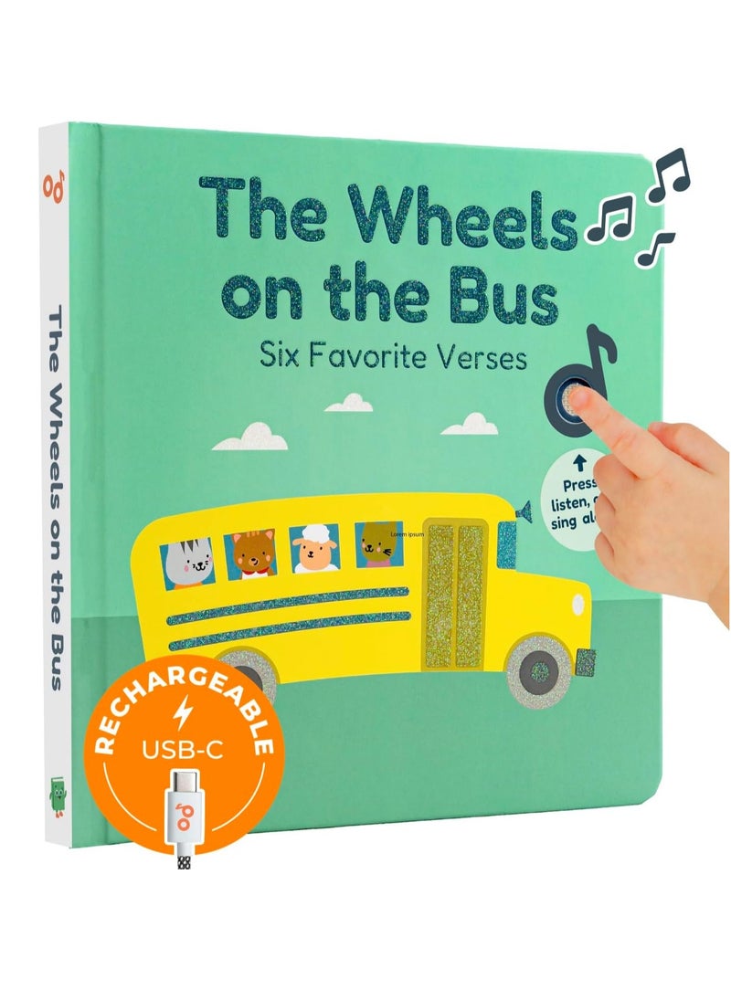 Books The Wheels on The Bus Book | New Rechargeable Musical Book, No More Batteries | Books for 1 Year Old | Wheels on The Bus Toy | Musical Book for Toddlers 1-3 | Musical Toy for Toddlers