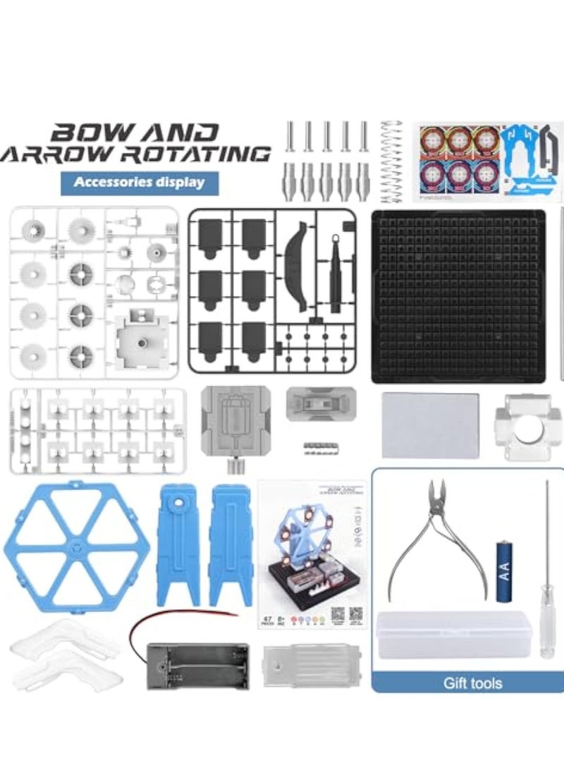 Take Apart Bow and Arrow Rotating STEM Circuit Kits Toys for 8 9 10 11 12 Years Old Boys Girls, Educational Science Circuit Blocks Electronic Blocks DIY Gifts Toys