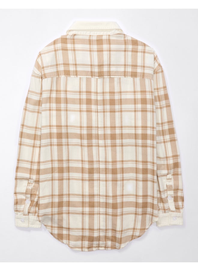 AE Oversized Plaid Pullover Shirt