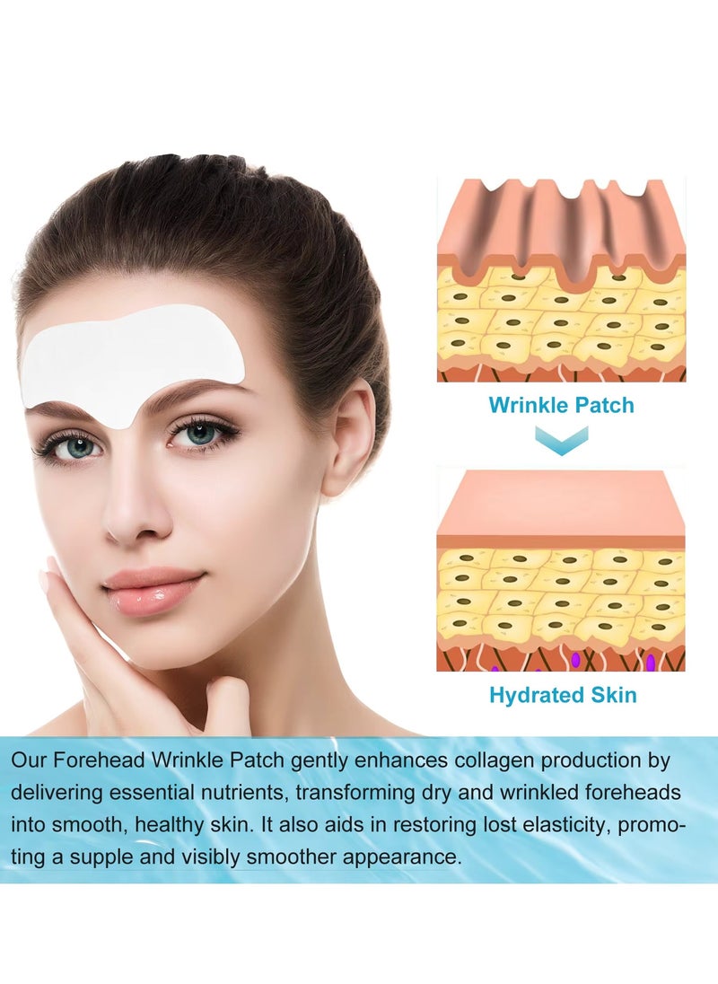 12 Pcs Forehead Wrinkle Patches Forehead Wrinkle Patch with Aloe Vera Collagen Hyaluronic Acid & Vitamin E Smooth Fine Lines & Wrinkles Anti-Wrinkle Forehead Wrinkles Treatment Patch