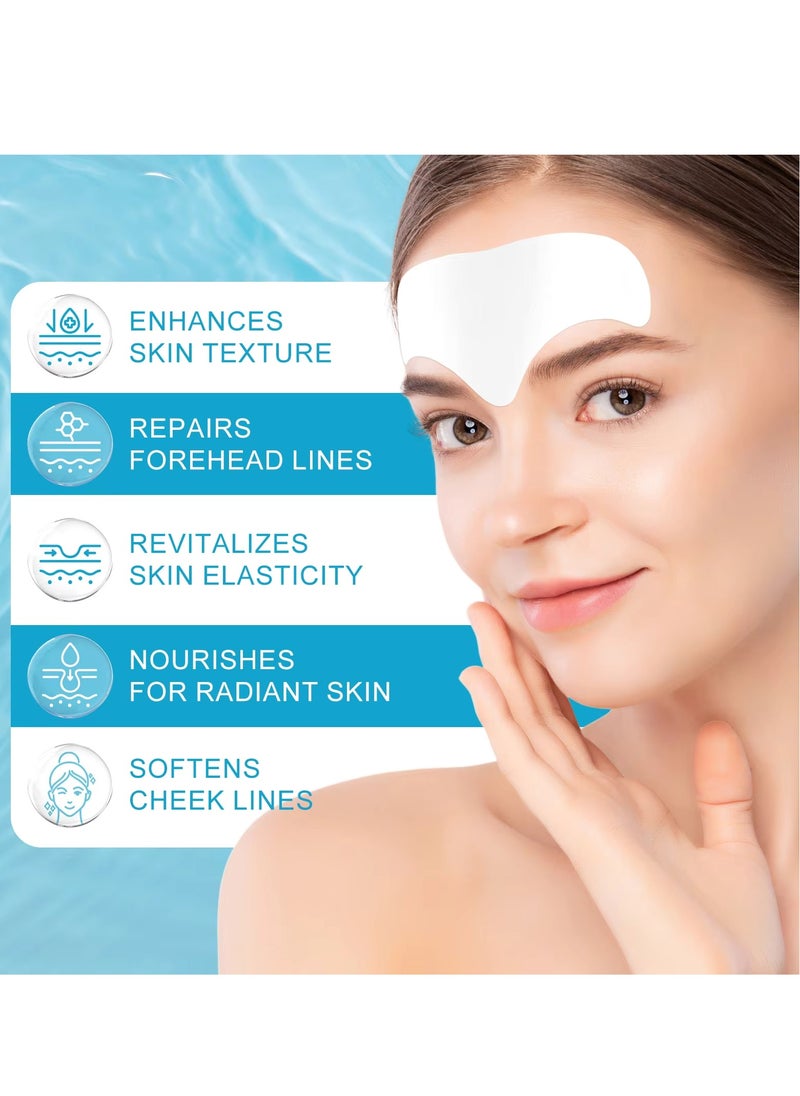 12 Pcs Forehead Wrinkle Patches Forehead Wrinkle Patch with Aloe Vera Collagen Hyaluronic Acid & Vitamin E Smooth Fine Lines & Wrinkles Anti-Wrinkle Forehead Wrinkles Treatment Patch