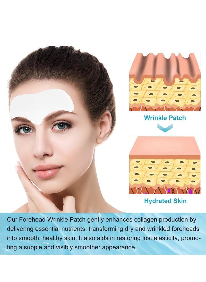 12 Pcs Forehead Wrinkle Patches Forehead Wrinkle Patch with Aloe Vera Collagen Hyaluronic Acid & Vitamin E Smooth Fine Lines & Wrinkles Anti-Wrinkle Forehead Wrinkles Treatment Patch