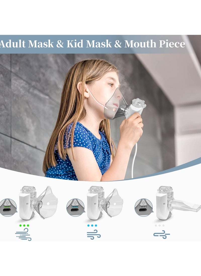 Portable Inhaler for Kids and Adults –Wearable Electric Inhaler with Mask and Mouthpiece, Quiet Operation, Adjustable Mist for Respiratory Support