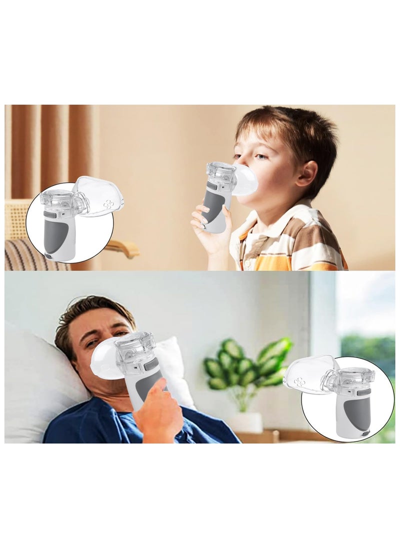 Ultrasonic Mesh Inhaler, Portable Mini Atomizers Vaporizers Handheld Inhaler, 2 Face Masks and Mouthpieces for Adult and Child| Mini Ultrasonic Humidifier for Home and Travel| Steam Mesh Inhalators