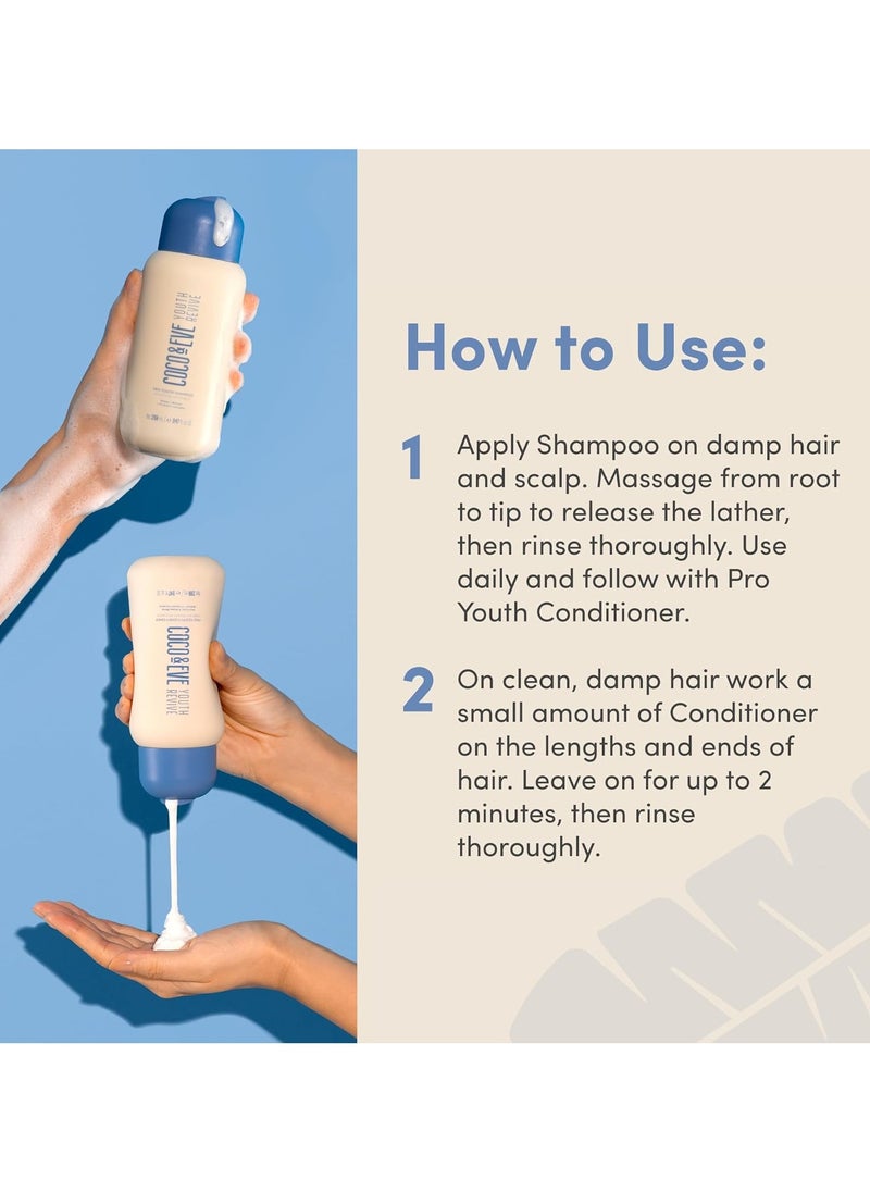 Pro Youth Shampoo and Conditioner For Strength Shine Volume and Healthy Scalp With Honey Retinol Prebiotics 280 ml