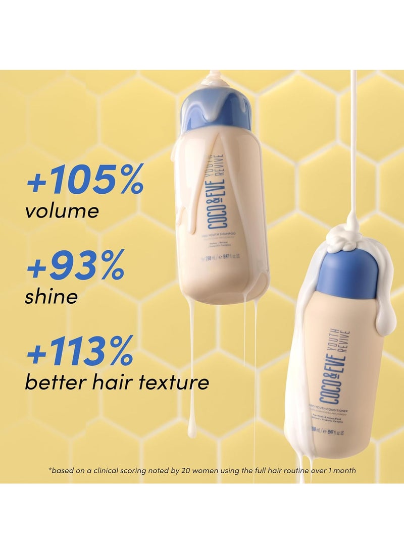 Pro Youth Shampoo and Conditioner For Strength Shine Volume and Healthy Scalp With Honey Retinol Prebiotics 280 ml