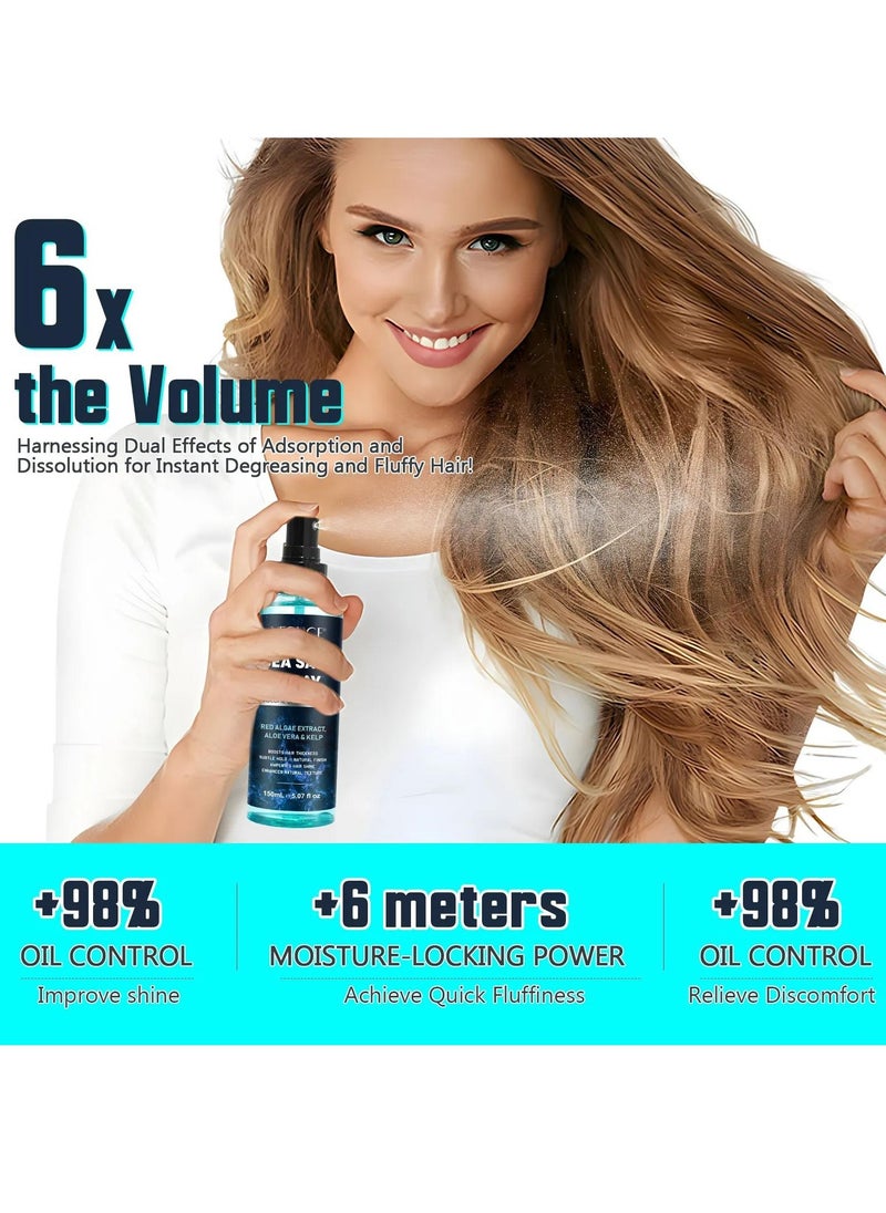 150ml Sea Salt Spray for Hair Men & Women Hair Texturizing & Volumizing Spray Hair Styling for Volume & Thickness Salt Water Spray Beach Wave Spray Increase Natural Hair Shine