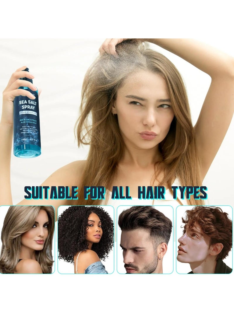 150ml Sea Salt Spray for Hair Men & Women Hair Texturizing & Volumizing Spray Hair Styling for Volume & Thickness Salt Water Spray Beach Wave Spray Increase Natural Hair Shine