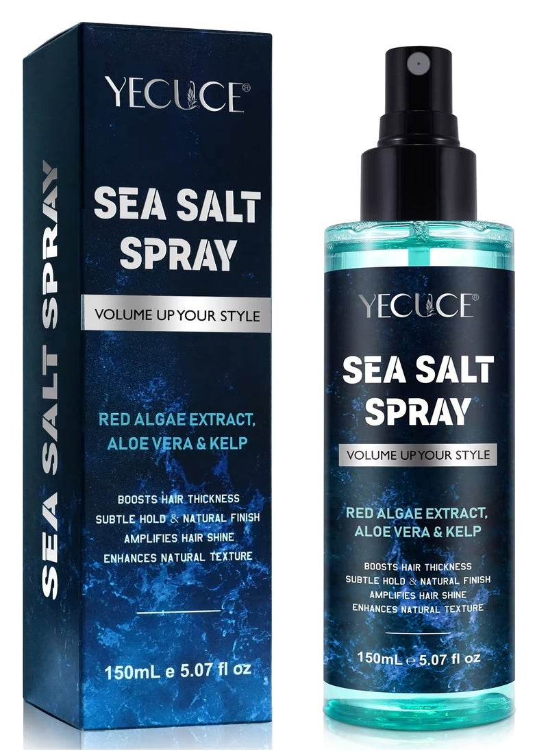 150ml Sea Salt Spray for Hair Men & Women Hair Texturizing & Volumizing Spray Hair Styling for Volume & Thickness Salt Water Spray Beach Wave Spray Increase Natural Hair Shine