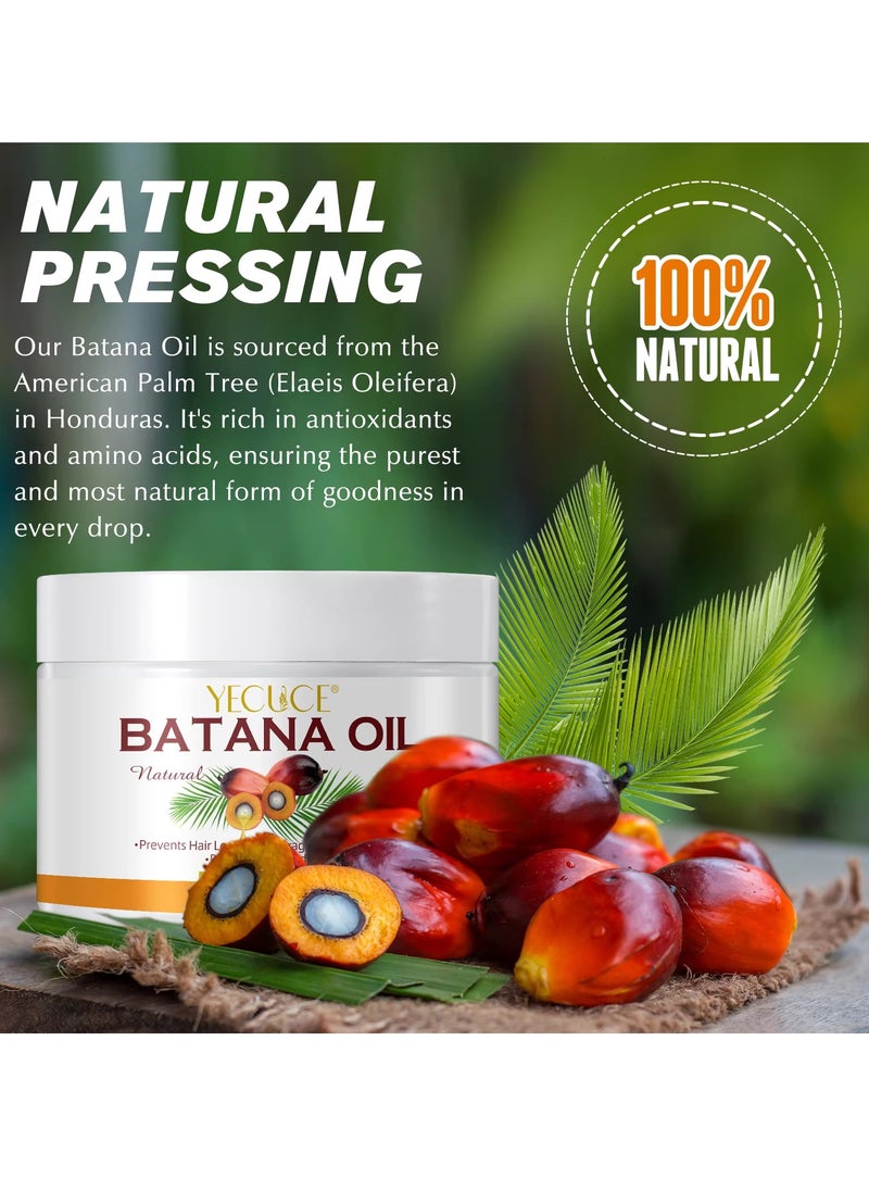 120g Natural Batana Oil Hair Butter Raw Batana Oil for Hair Growth with Castor Seed Oil and Shea Butter Batana Oil Enhance Hair Strength Prevent Hair Loss Repair Splitting Drying Hair Growth Oil