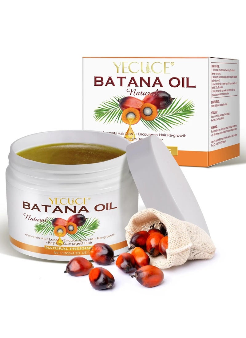 120g Natural Batana Oil Hair Butter Raw Batana Oil for Hair Growth with Castor Seed Oil and Shea Butter Batana Oil Enhance Hair Strength Prevent Hair Loss Repair Splitting Drying Hair Growth Oil