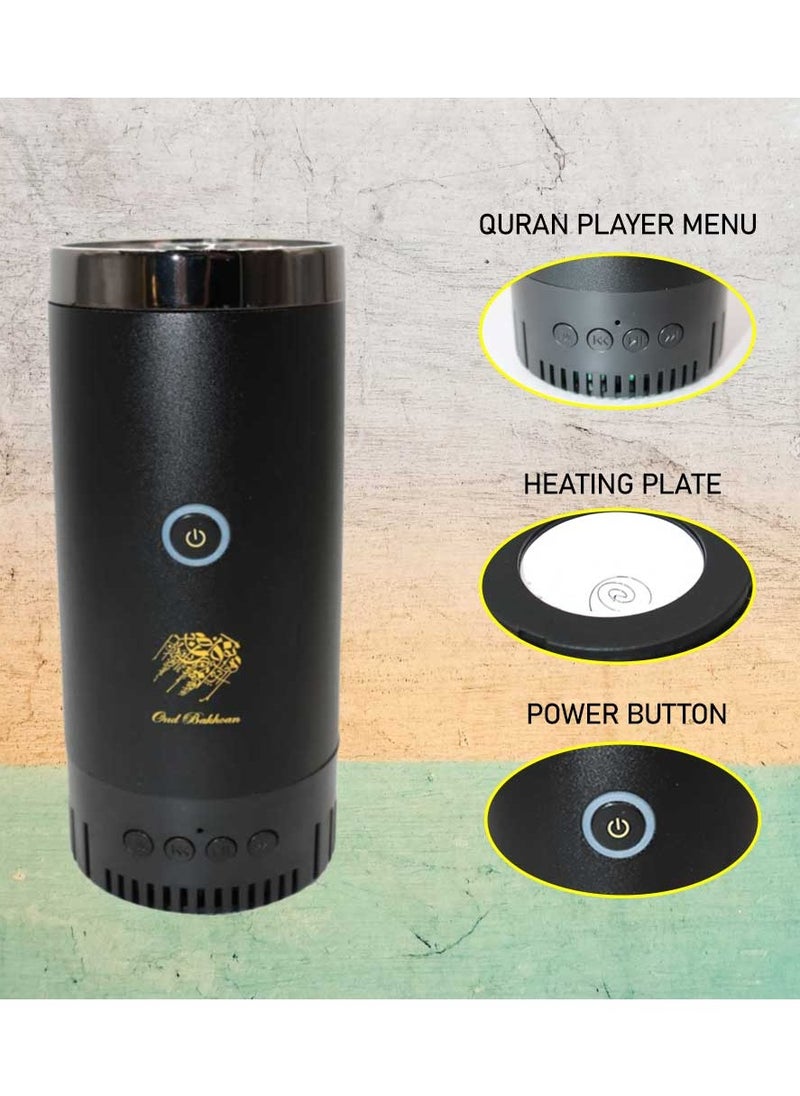 Rechargeable Bakhoor Incense Oud Burner with Full Quran Muslim Speaker Remote Control