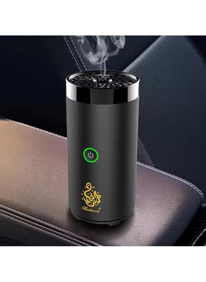 Electronic Bakhoor Burner,Rechargeable Aroma Diffuser,Portable Incense Burner, Car Incense burner Electric Arabic Incense Holder (Black)