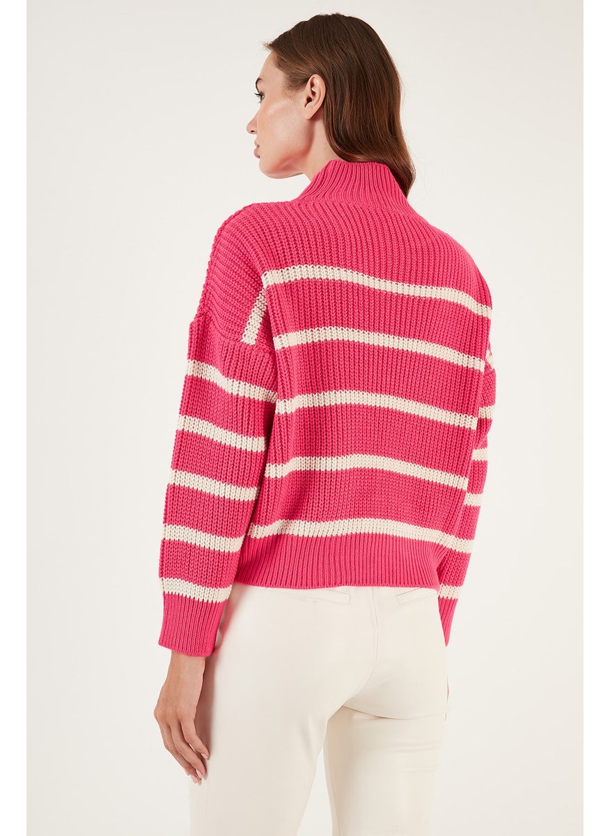 Striped Stand Collar Winter Sweater Women's Sweater 4616118